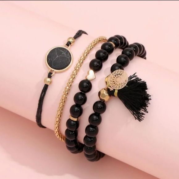 4 Piece Boho Tassel Bracelet Set! - Picture 3 of 3
